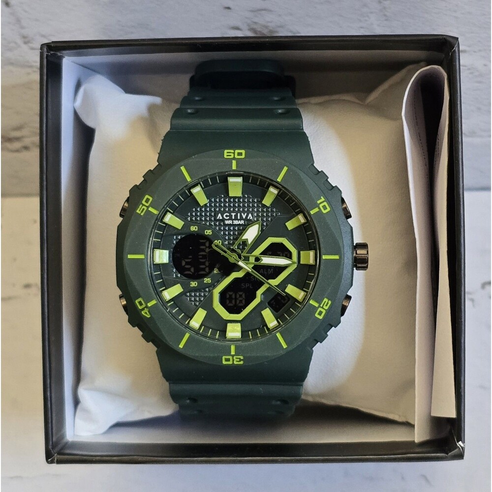 Activa Exon X Invicta Digital Men's Watch 48mm Green ACW8120-005 Brand New